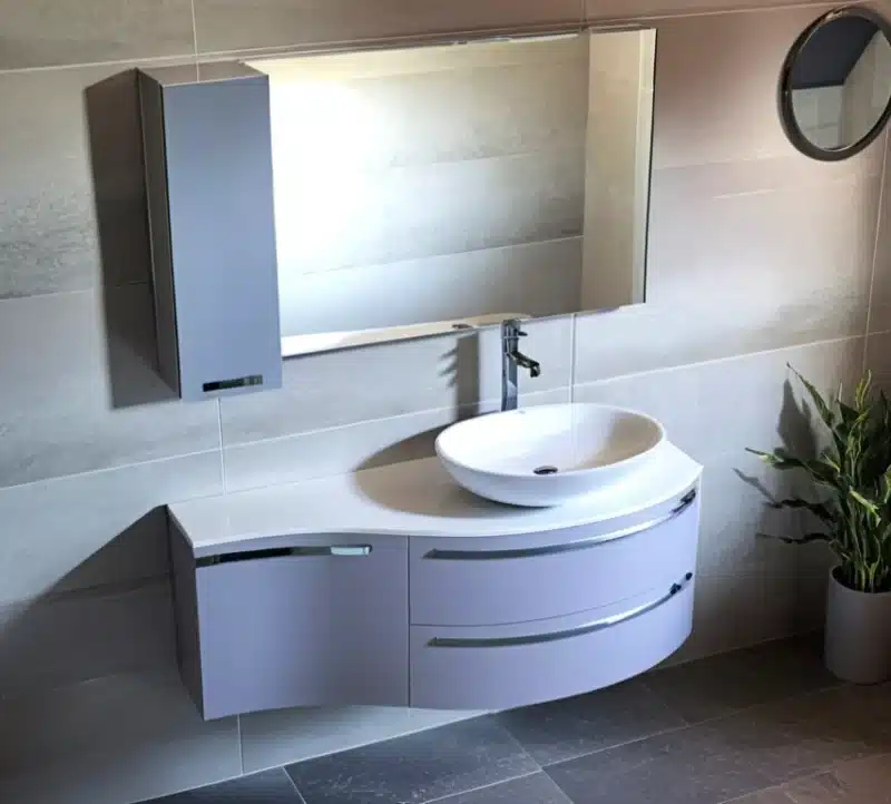 Arcom Mobile Bagno Curvo L.135,5 cm - Design Personalizzabile