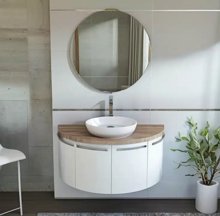 Arcom Bagno Curvo a Mezzaluna L.110 cm - Design Moderno