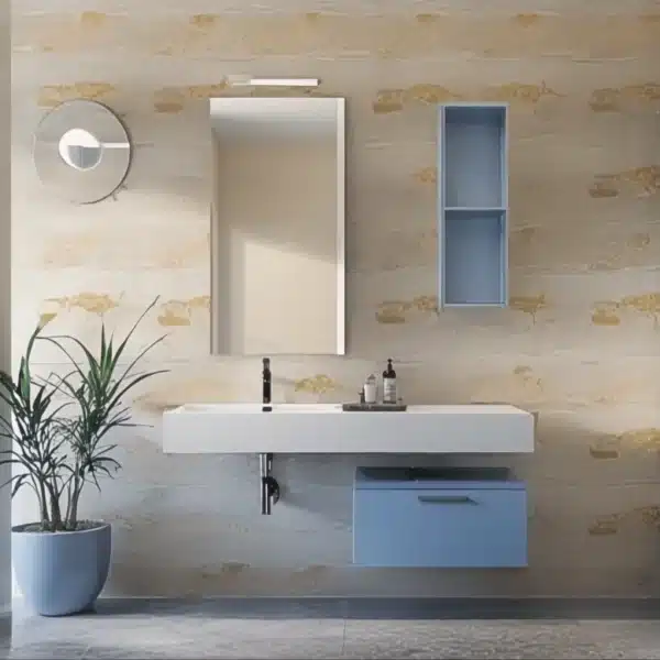 Mobile Bagno Compab Sospeso L.121 cm - Design moderno, vista frontale completa