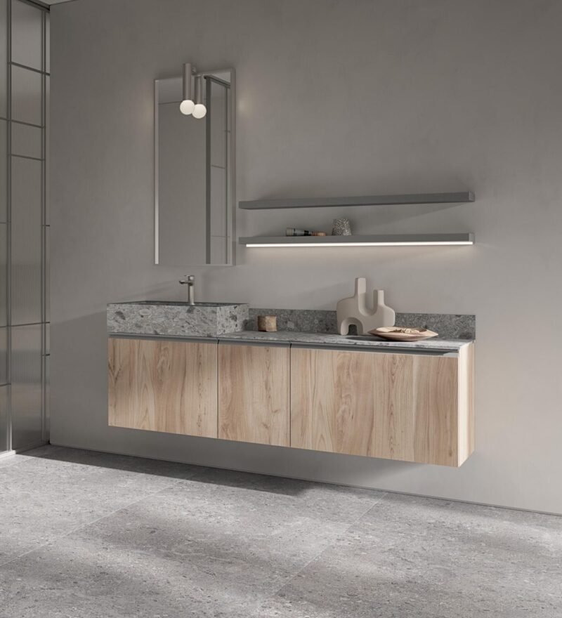 Mobile Bagno Sospeso COMPAB BK06 - Design Moderno Personalizzabile