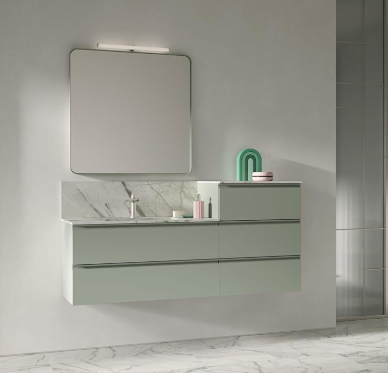 Mobile Bagno COMPAB BK14 - Design Moderno Sospeso Personalizzabile