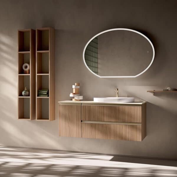 Mobile Bagno Compab IPE IP06 Cinnamon - vista frontale, design moderno sospeso