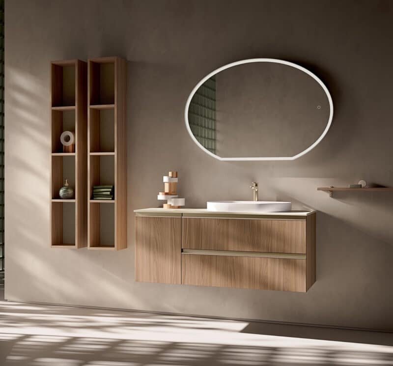 Mobile Bagno Compab IPE IP06 - Design Moderno Sospeso Cinnamon