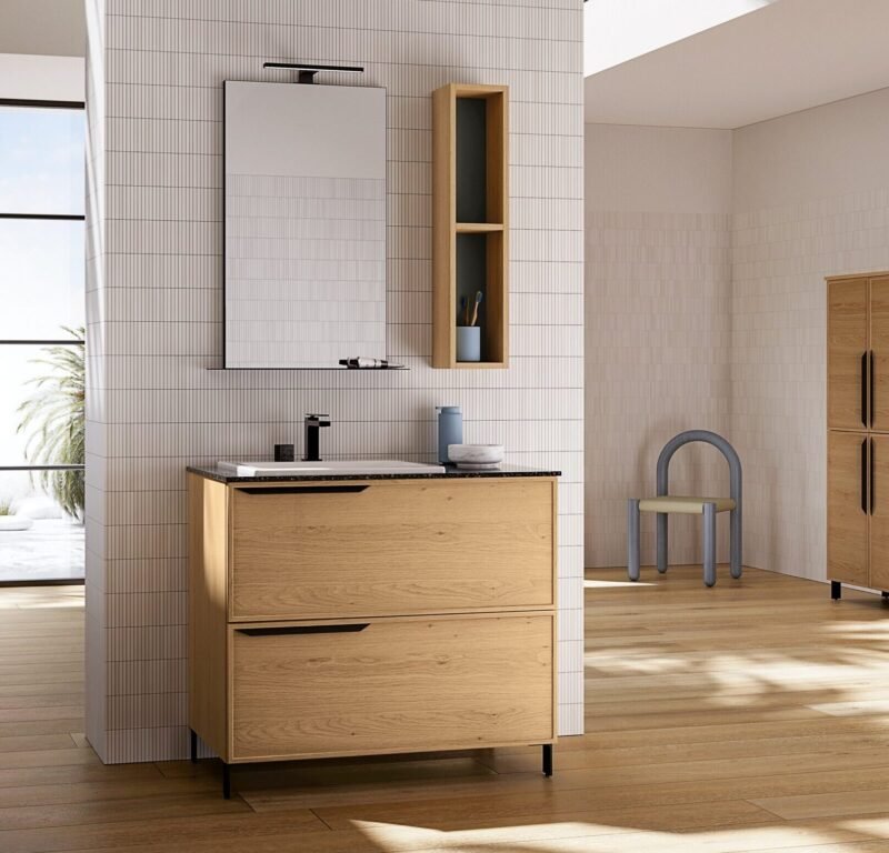 Mobile Bagno Moderno Compab Tabula TB01 - Piano Quarzo Design