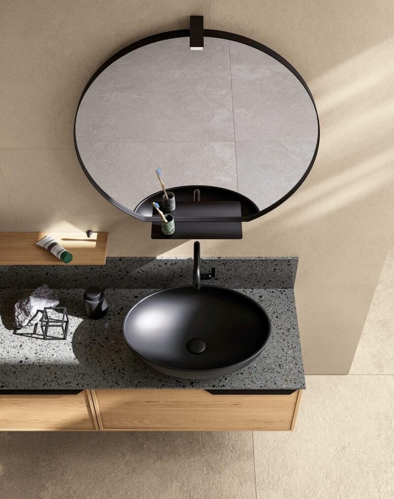 Mobile Bagno Sospeso Compab Tabula TB04 - Design Rovere Moderno