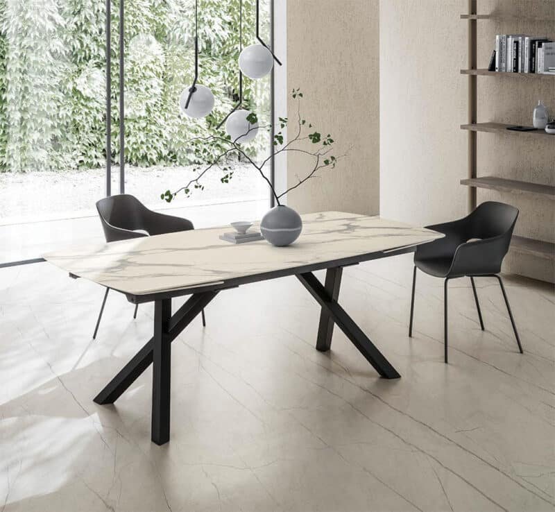 Tavolo Allungabile Xavi La Primavera HPL Bianco Statuario 200/280cm