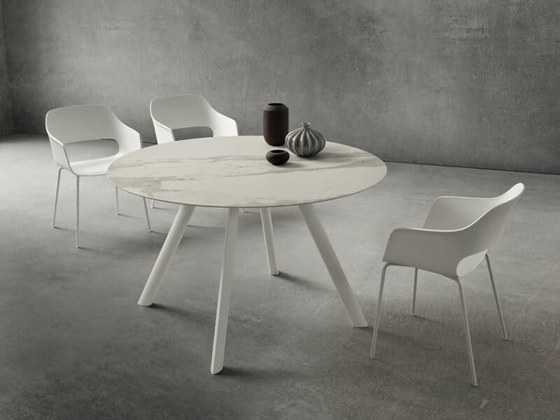 Tavolo Fisso Rotondo Nicola La Primavera Ø130cm Laminam