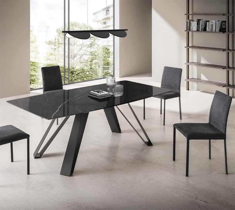 Tavolo Laminam Effetto Marmo Nero Noah - La Primavera Design