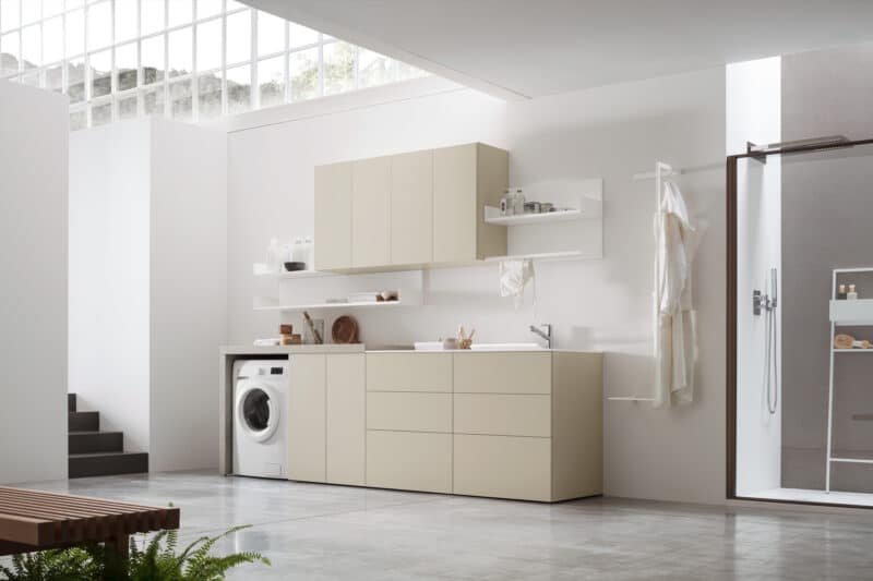 Arredo Lavanderia con Stendibiancheria I-WASH 04 ARCOM Design