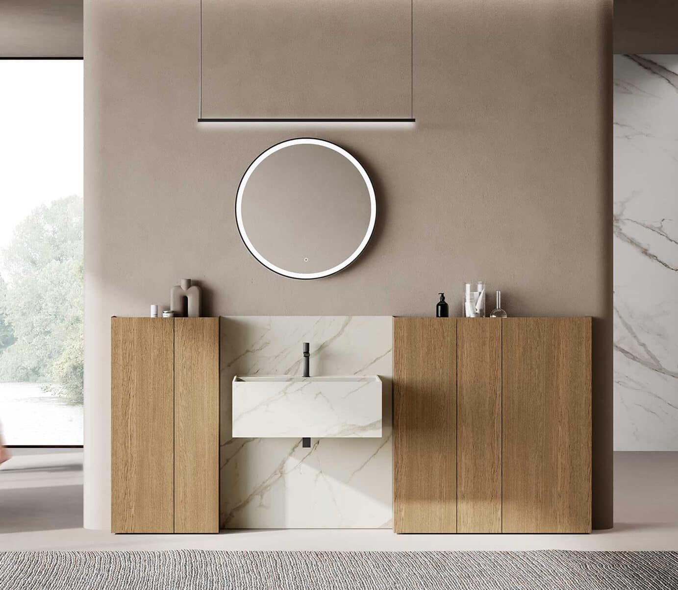 Mobili da bagno Baxar - composizione arredo bagno con lavabo integrato