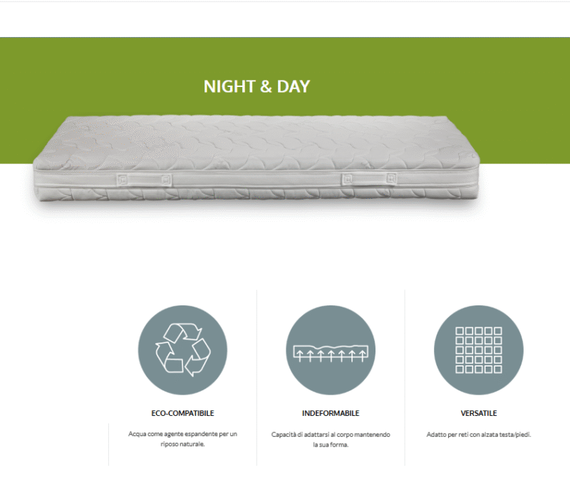 Materasso Schiumato ad Acqua Ortopedico Night & Day | Dispositivo Medico