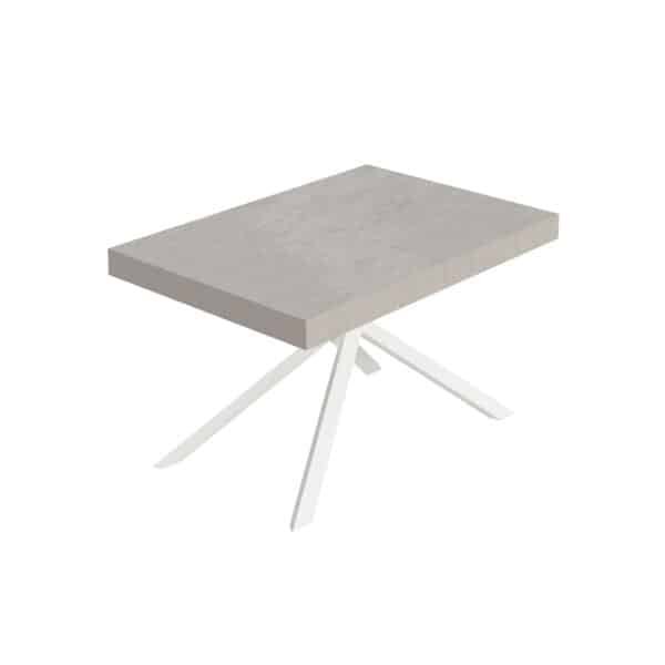 Tavolo allungabile 140/400x90 cm Niket cashmere gambe bianche
