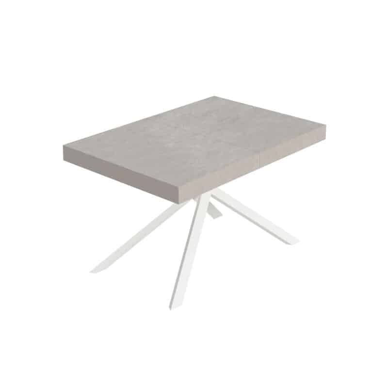 Tavolo allungabile 120/224x90 cm Niket cashmere gambe bianche