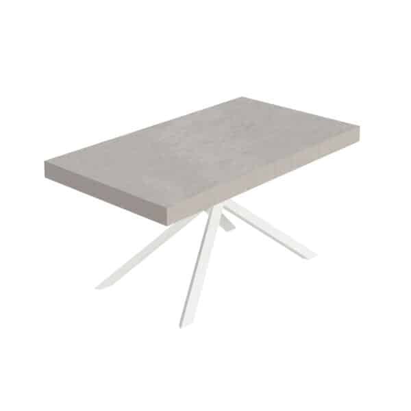 Tavolo allungabile 160/420x90 cm Niket cashmere gambe bianche