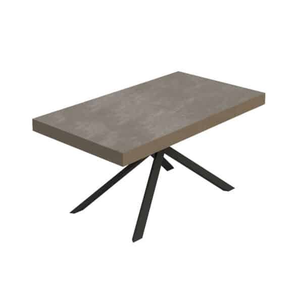 Tavolo allungabile 160/420x90 cm Niket tortora gambe antracite