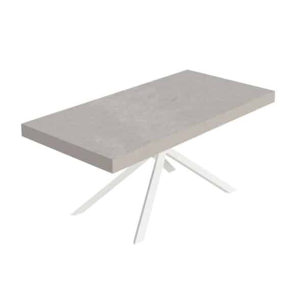 Tavolo allungabile 200/460x90 cm Niket cashmere gambe bianche