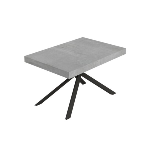 Tavolo allungabile 120/224x90 cm Niket cemento gambe antracite