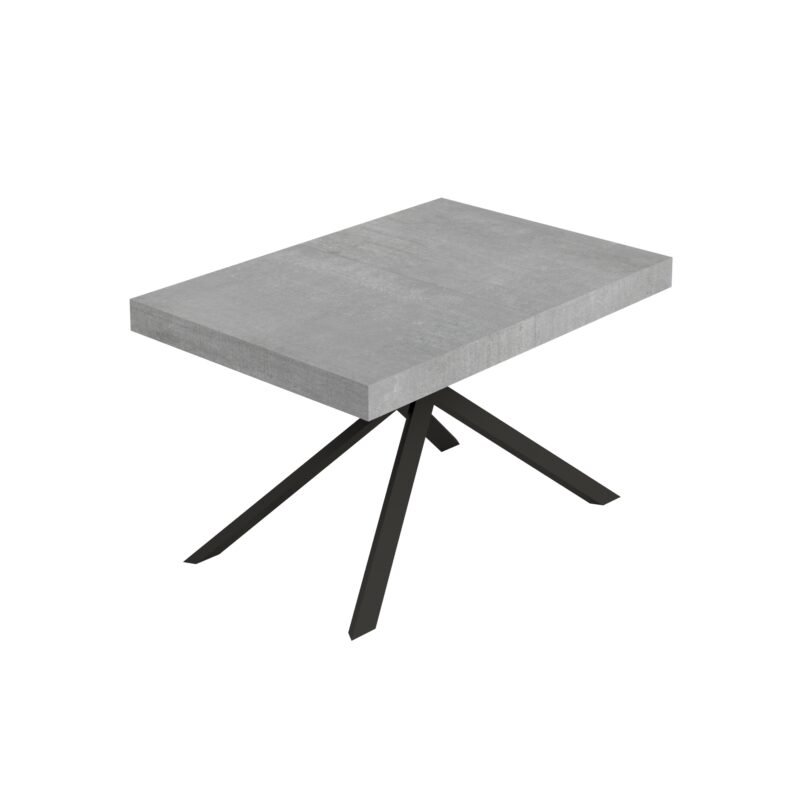 Tavolo allungabile 120/224x90 cm Niket cemento gambe antracite