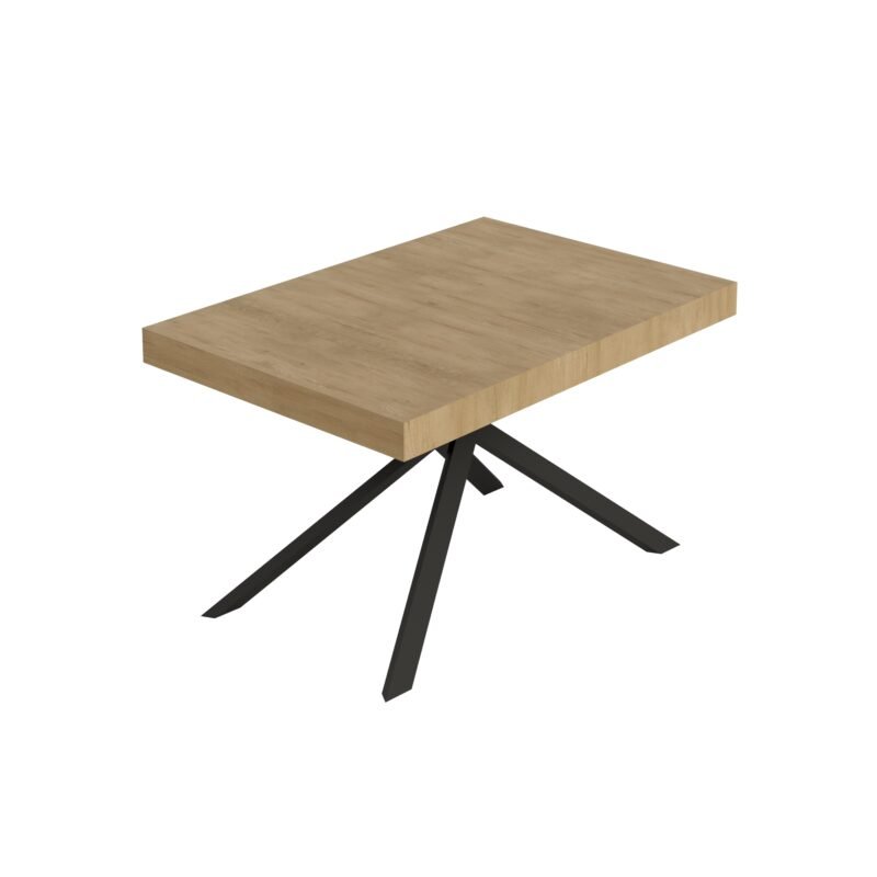Tavolo allungabile 140/224x80cm Niket quercia natura gambe antracite