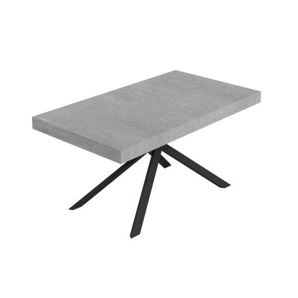 Tavolo allungabile 160/420x90 cm Niket cemento gambe antracite
