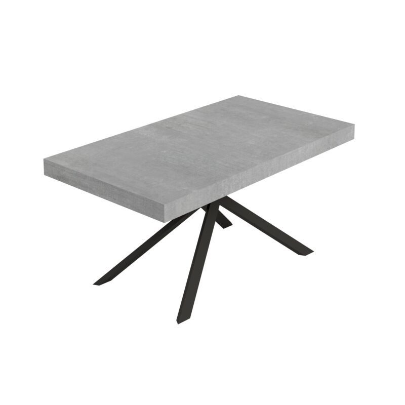 Tavolo allungabile 160/420x90 cm Niket cemento gambe antracite