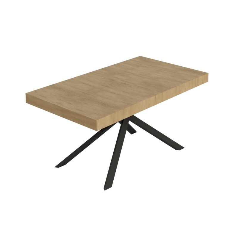 Tavolo allungabile 160/420x90 cm Niket quercia natura gambe antracite