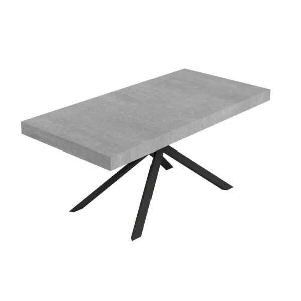 Tavolo allungabile 200/460x90 cm Niket cemento gambe antracite