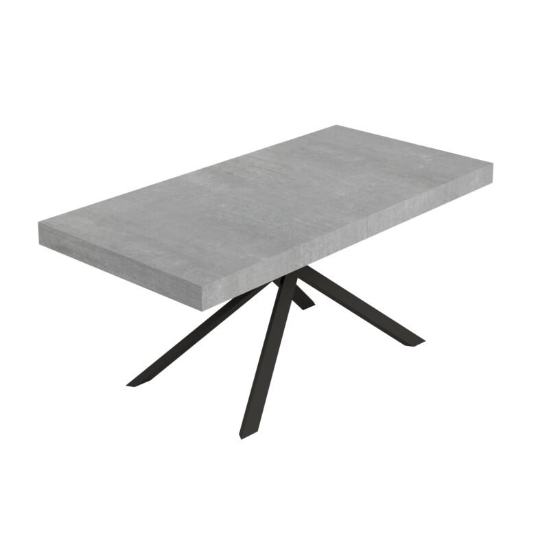 Tavolo allungabile 180/440x90 cm Niket cemento gambe antracite