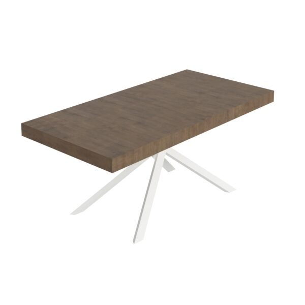 Tavolo allungabile 200/460x90 cm Niket noce gambe bianche