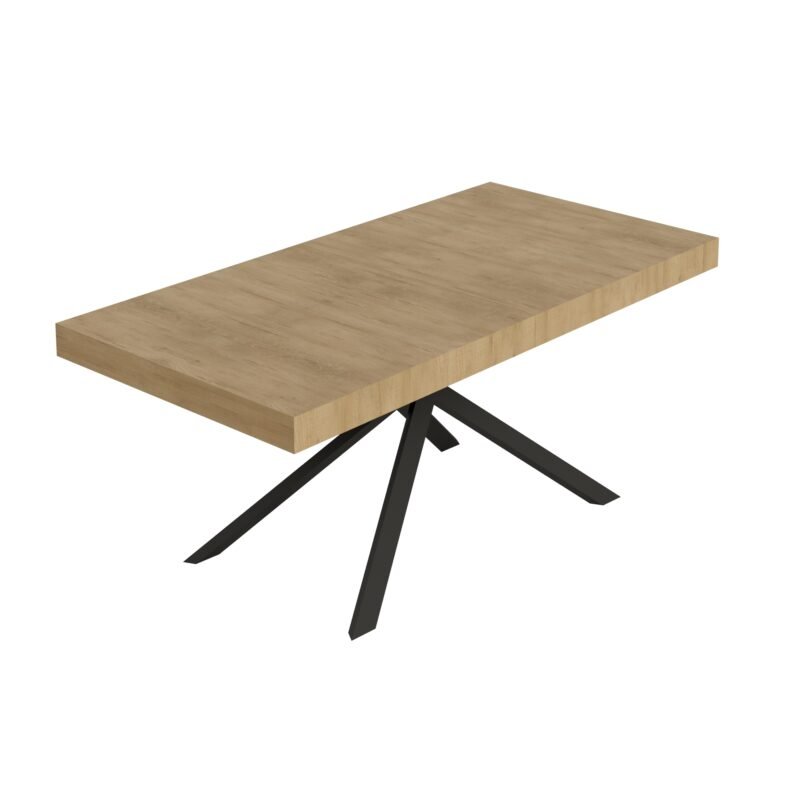 Tavolo allungabile 180/440x90 cm Niket quercia natura gambe antracite