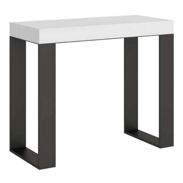 Consolle allungabile 90x40/196 cm Tecno Small Premium bianco frassino