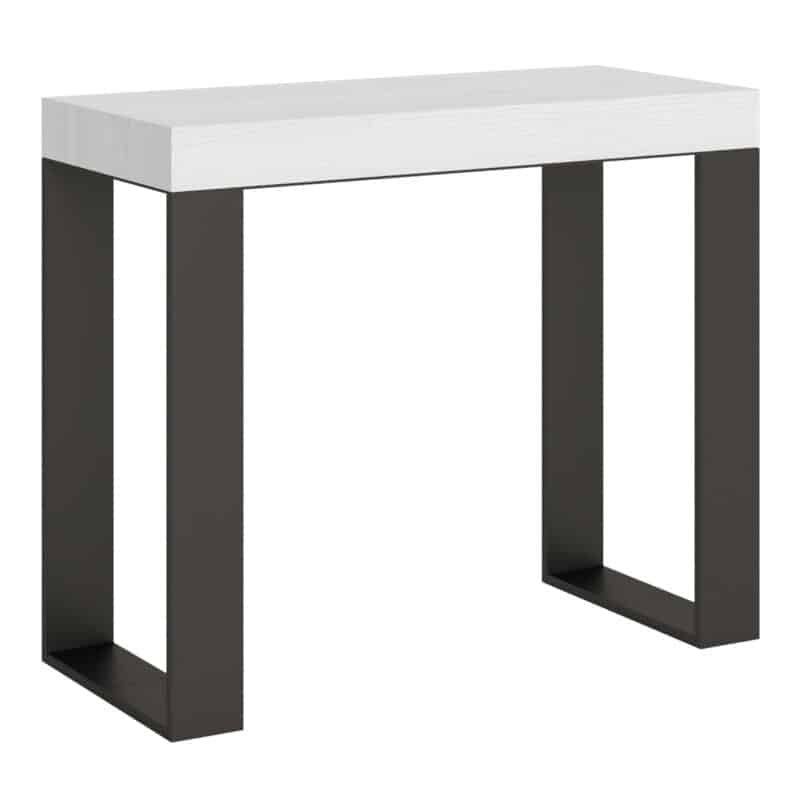 Consolle allungabile 90x40/196 cm Tecno Small bianco frassino
