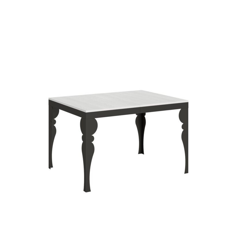 Tavolo allungabile 120/224x90 cm Paxon Evolution bianco frassino telaio e gambe antracite