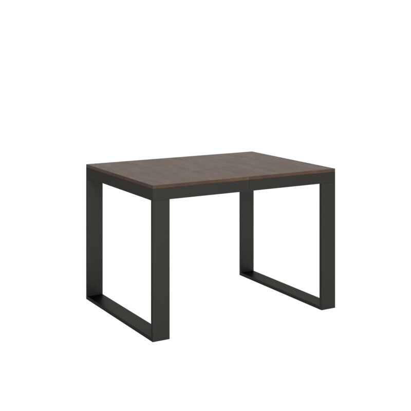 Tavolo allungabile 120/224x90 cm Tecno Evolution noce telaio e gambe antracite