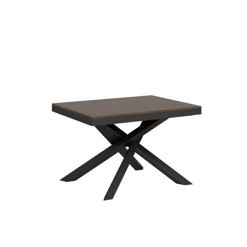 Tavolo allungabile 120/224x90 cm Volantis Evolution noce telaio e gambe antracite
