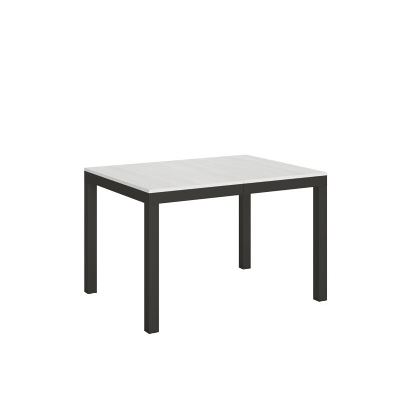 Tavolo allungabile 120/380x90 cm Everyday Evolution bianco frassino telaio e gambe antracite