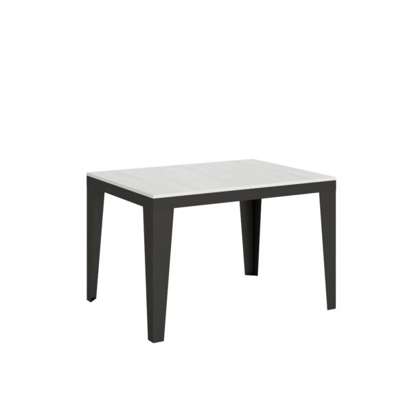 Tavolo allungabile 120/380x90 cm Flame Evolution bianco frassino telaio e gambe antracite