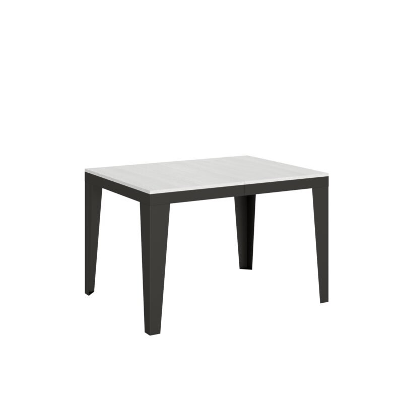 Tavolo allungabile 120/380x90 cm Flame Evolution bianco frassino telaio e gambe antracite