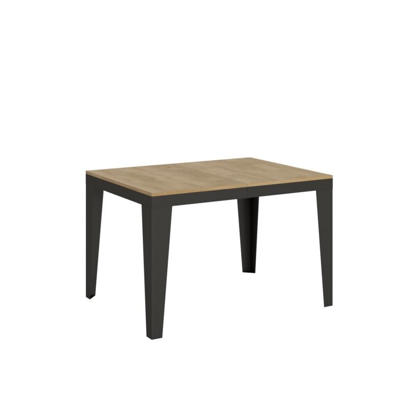 Tavolo allungabile 120/380x90 cm Flame Evolution quercia natura telaio e gambe antracite