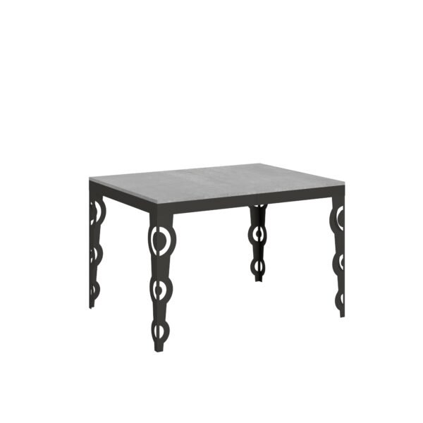 Tavolo allungabile 120/380x90 cm Karamay Evolution cemento telaio e gambe antracite