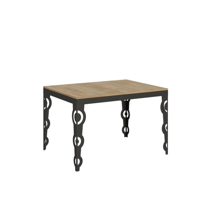 Tavolo allungabile 120/380x90 cm Karamay Evolution quercia natura telaio e gambe antracite