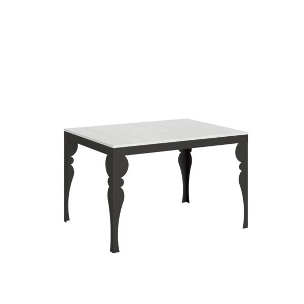 Tavolo allungabile 120/380x90 cm Paxon Evolution bianco frassino telaio e gambe antracite
