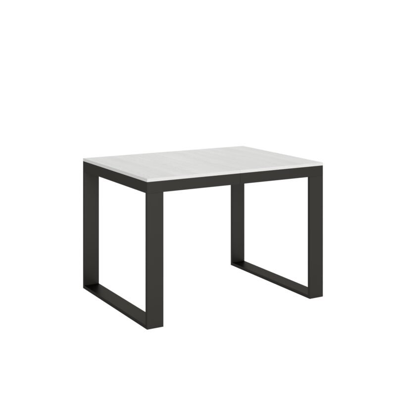Tavolo allungabile 120/380x90 cm Tecno Evolution bianco frassino telaio e gambe antracite