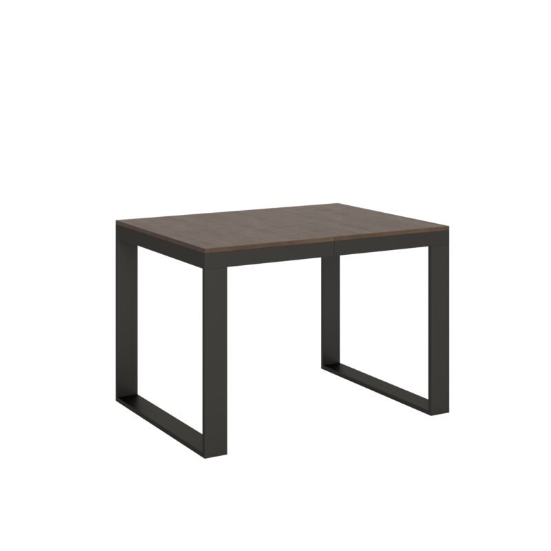 Tavolo allungabile 120/380x90 cm Tecno Evolution noce telaio e gambe antracite