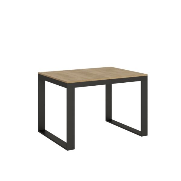 Tavolo allungabile 120/380x90 cm Tecno Evolution quercia natura telaio e gambe antracite