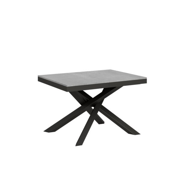 Tavolo allungabile 120/380x90 cm Volantis Evolution cemento telaio e gambe antracite