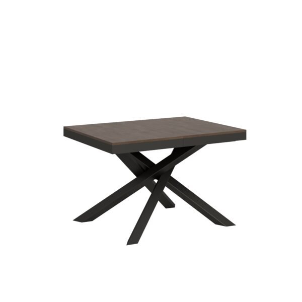 Tavolo allungabile 120/380x90 cm Volantis Evolution noce telaio e gambe antracite