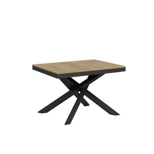 Tavolo allungabile 120/380x90 cm Volantis Evolution quercia natura telaio e gambe antracite
