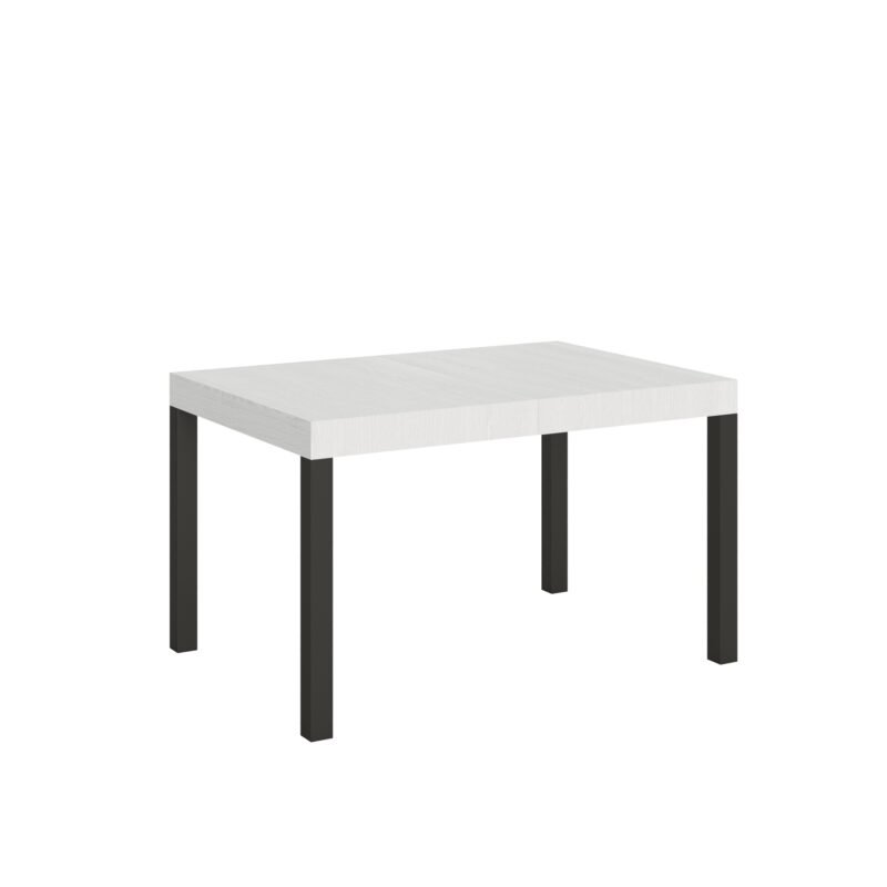 Tavolo allungabile 130/234x90 cm Everyday bianco frassino gambe antracite