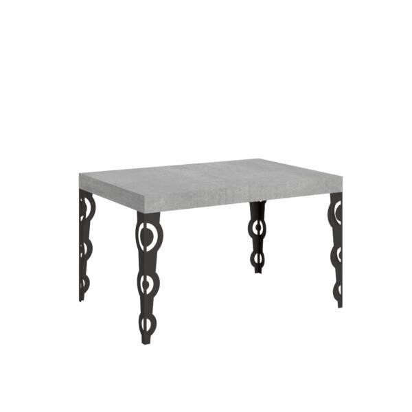 Tavolo allungabile 140/244x90 cm Karamay cemento gambe antracite